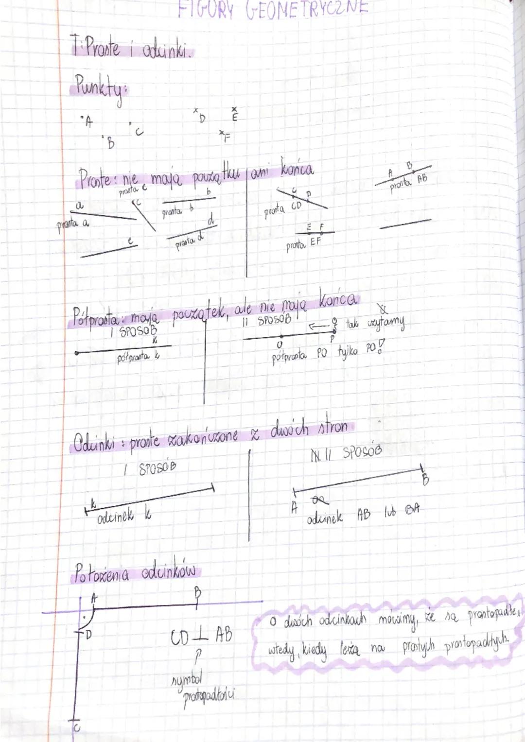 # FIGORY GEOMETRYCZNE

T:Proste i odcinki.

Punkty

A

B

DE

Proste: nje maja pouzat

F

c

pronta c

prasta a

granta b

e

pratad

tku Ja