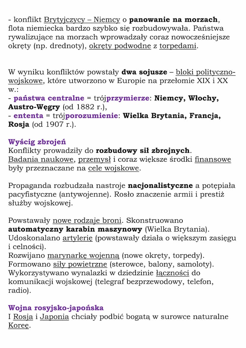 I wojna światowa
cały dział V
Kl. 7, NE
1.Świat na drodze ku
wojnie
Nowe mocarstwa:
- Niemcy (po zjednoczeniu szybko rozwijały się gospodarc