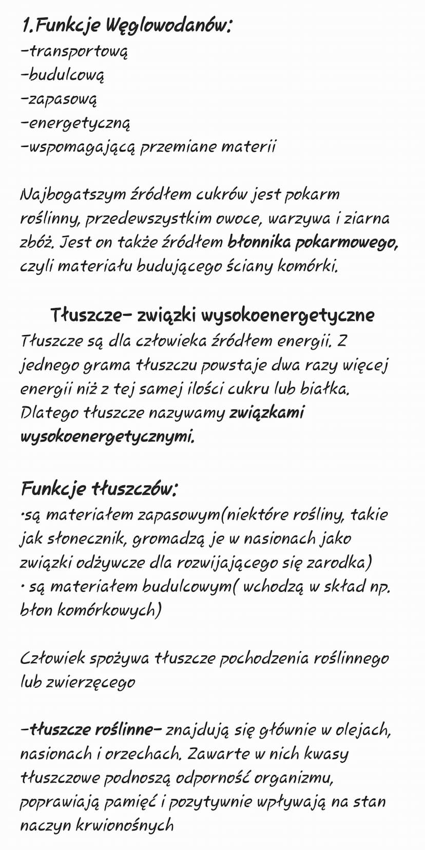 Nasze pożywienie zawiera składniki
niezbędne do prawidłowego funkcjonowania
organizmu. Zaliczamy do nich:białka,
węglowodane (cukry), tłuszc