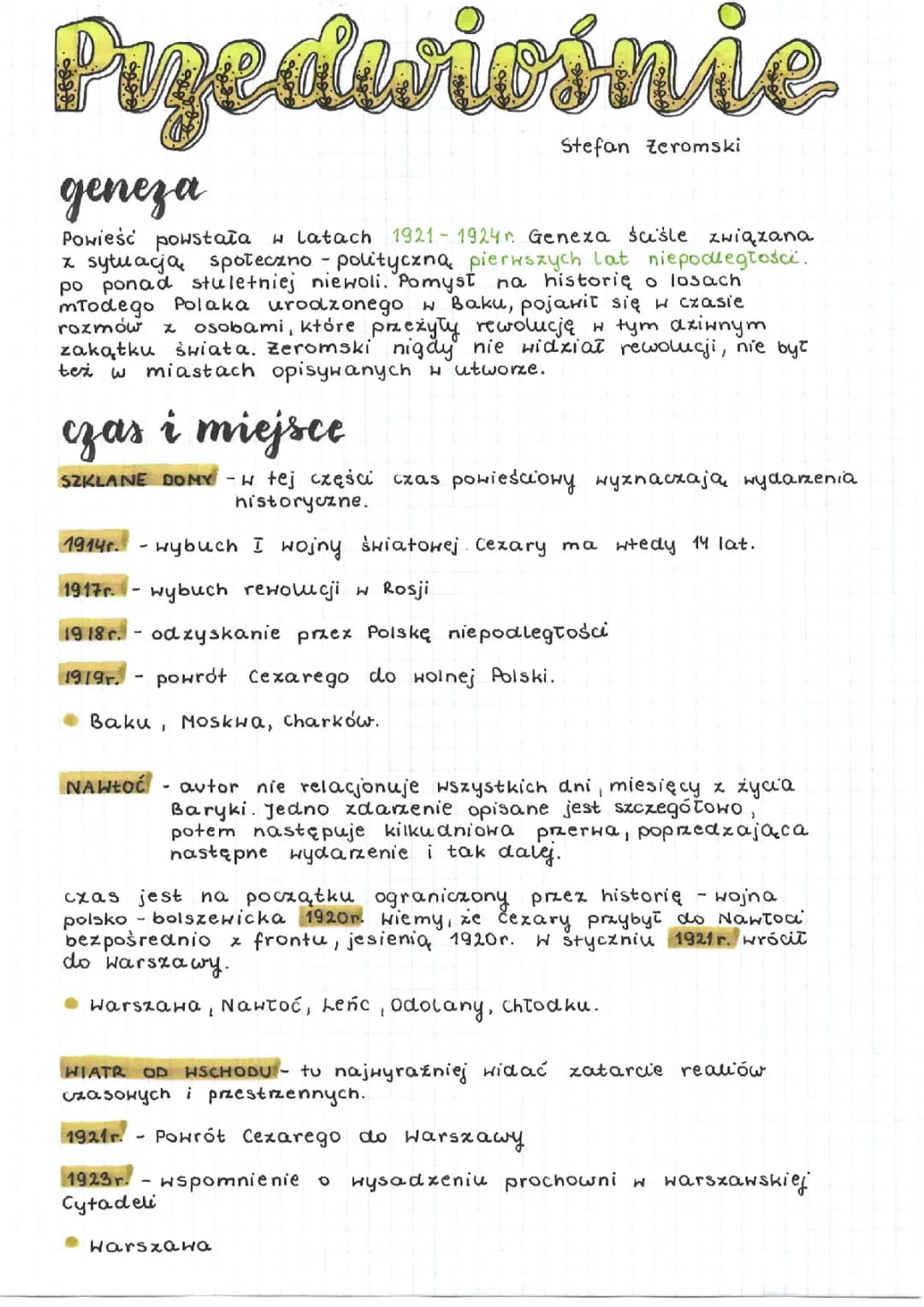 Przedwiośnie - Streszczenie, Geneza Tytułu i Notatki do Matury