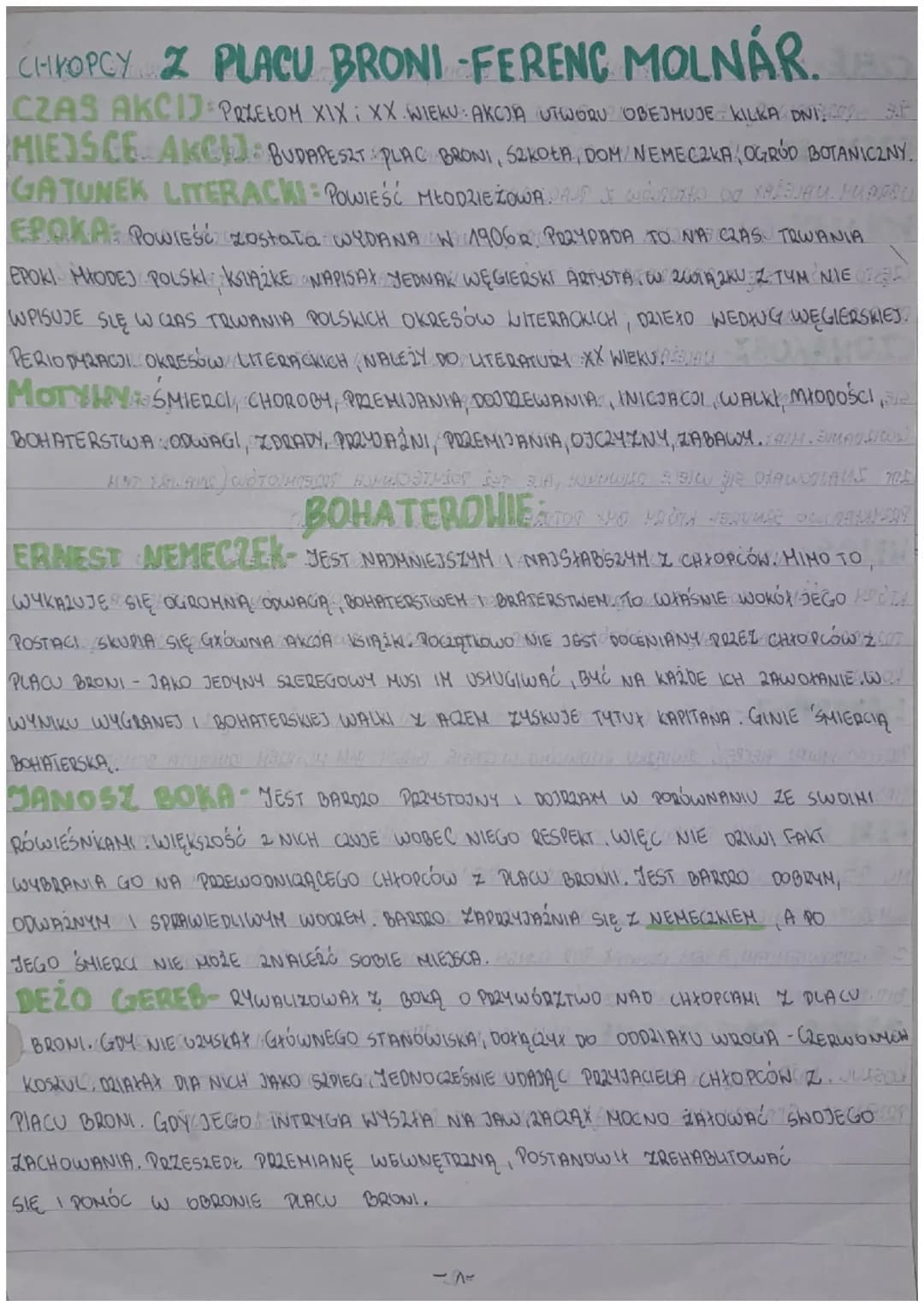 CHIROPCY Z PLACU BRONI FERENC MOLNÁR. LE
CZAS AKCIJ PRZEŁOM XIX i XX WIEKU: AKCJA UTWORU OBEJMUJE KILKA DNI
MIEJSCE AKCIJ BUDAPESZT PLAC BRO