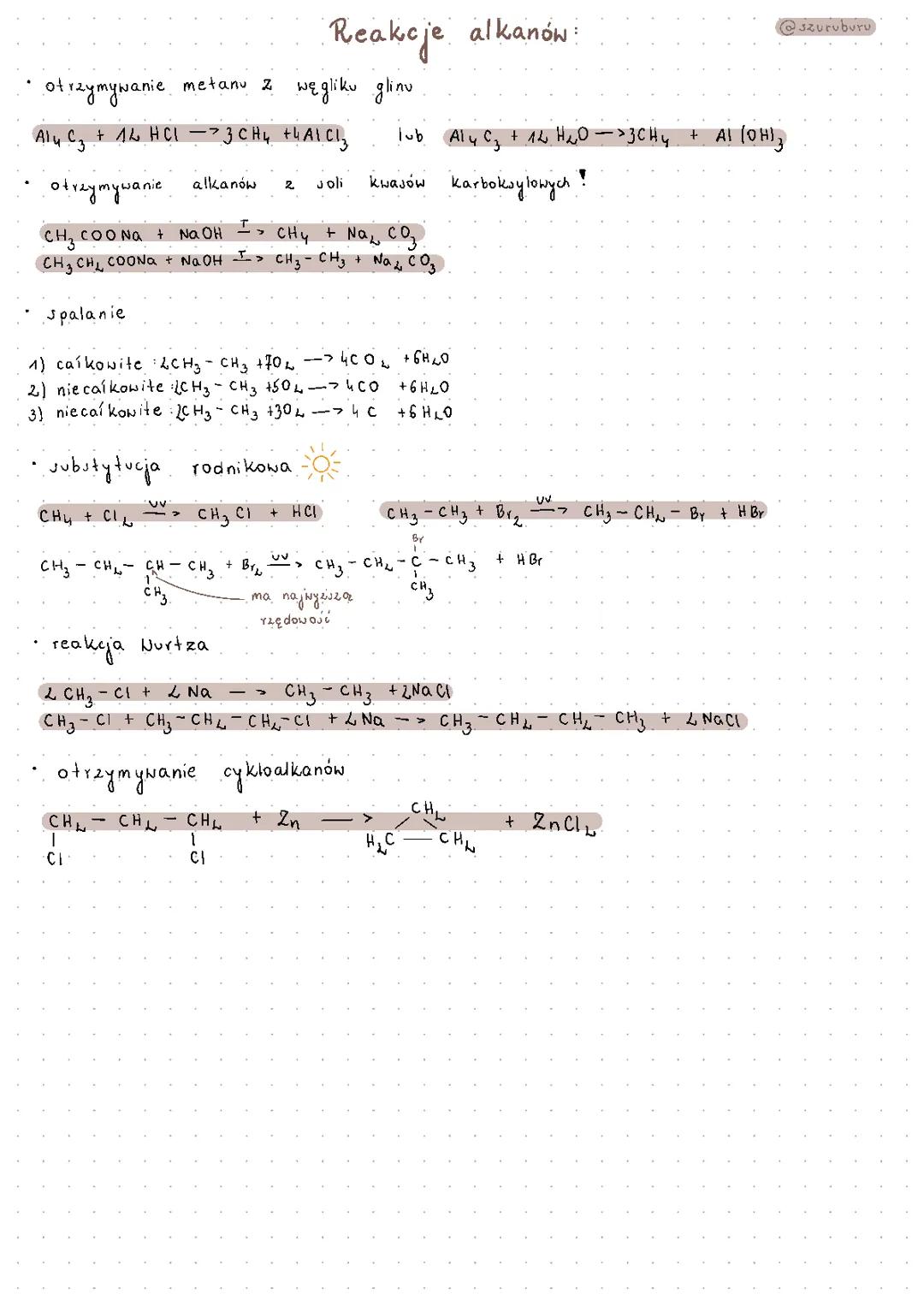 Reakcje Alkanów - Chemia Organiczna