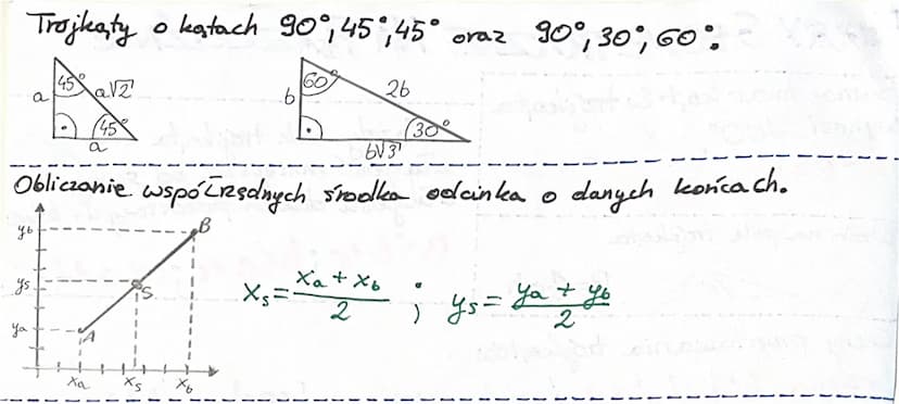 FIGURY GEOMETRYCZNE NA PŁASZCZYŹNIE
Suma miar katów trójkąta
wynosi 180°.
x+B+8 = 180°-
pole trójkąta
Wzór na
P=1/ah
Cechy prystawania trojk