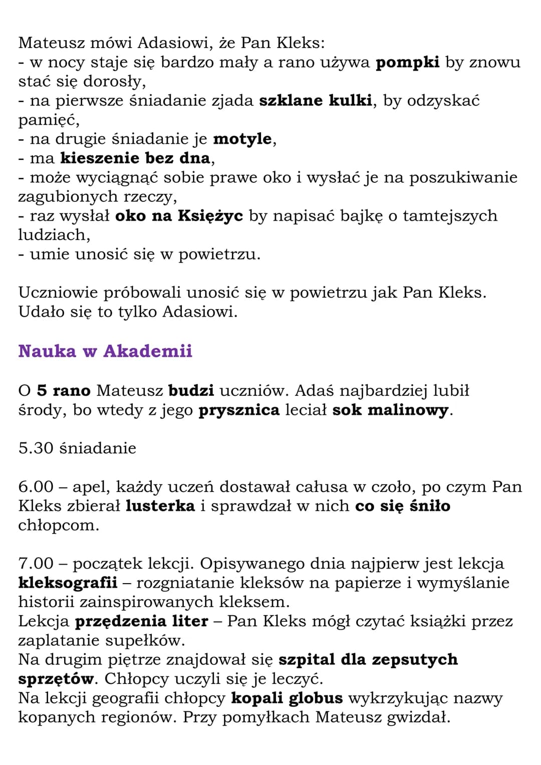 —
,,Akademia Pana Kleksa" -
streszczenie.
Tytuł: „Akademia Pana Kleksa"
Autor: Jan Brzechwa
Streszczenie (8 stron zamiast 136 )
Ta oraz inne