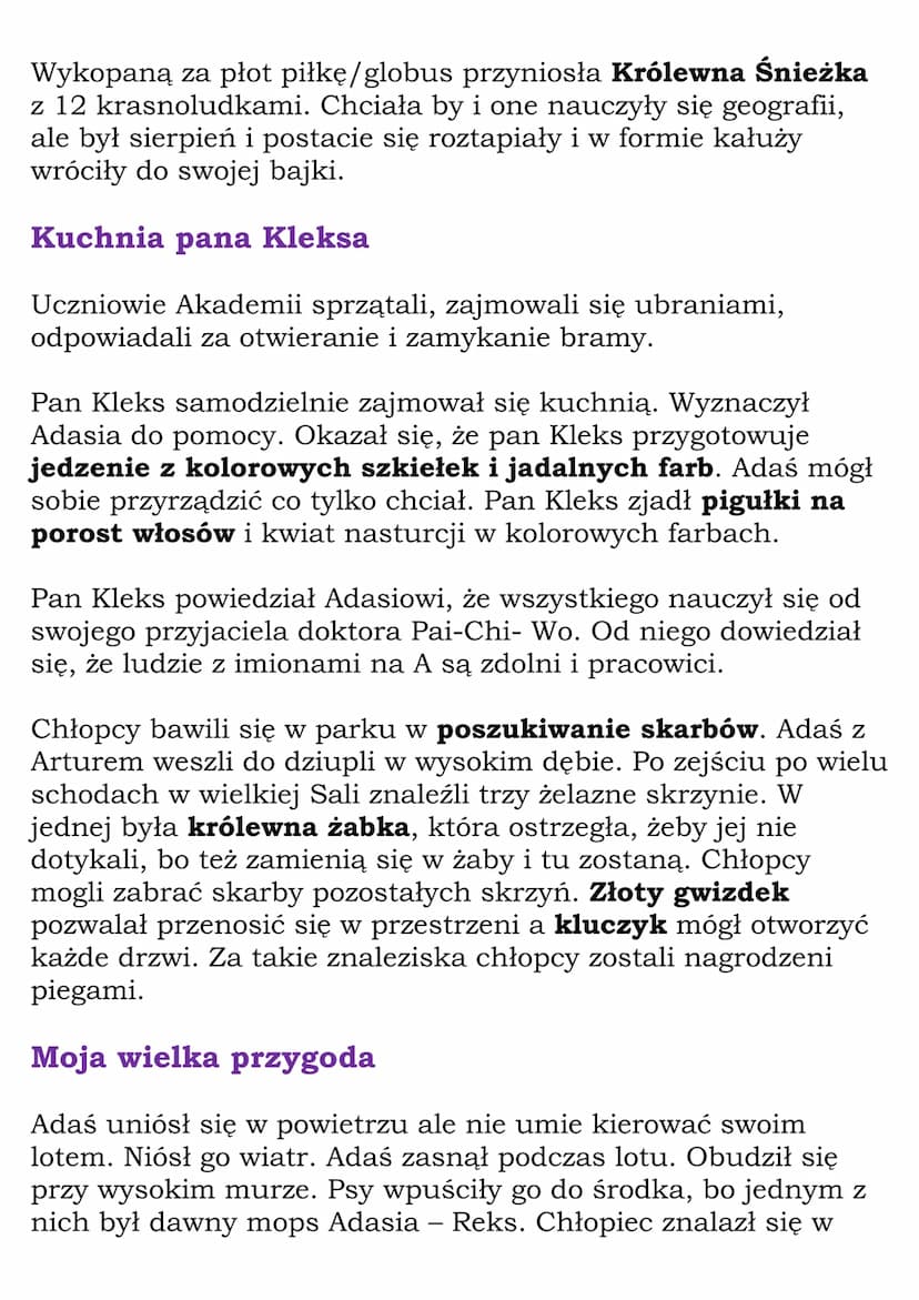 —
,,Akademia Pana Kleksa" -
streszczenie.
Tytuł: „Akademia Pana Kleksa"
Autor: Jan Brzechwa
Streszczenie (8 stron zamiast 136 )
Ta oraz inne