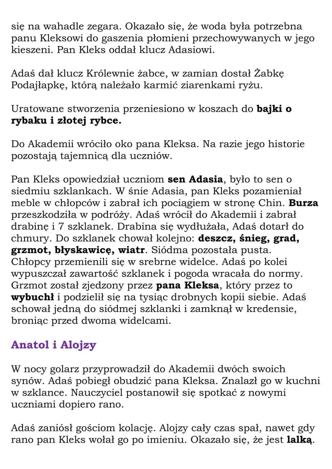 —
,,Akademia Pana Kleksa" -
streszczenie.
Tytuł: „Akademia Pana Kleksa"
Autor: Jan Brzechwa
Streszczenie (8 stron zamiast 136 )
Ta oraz inne
