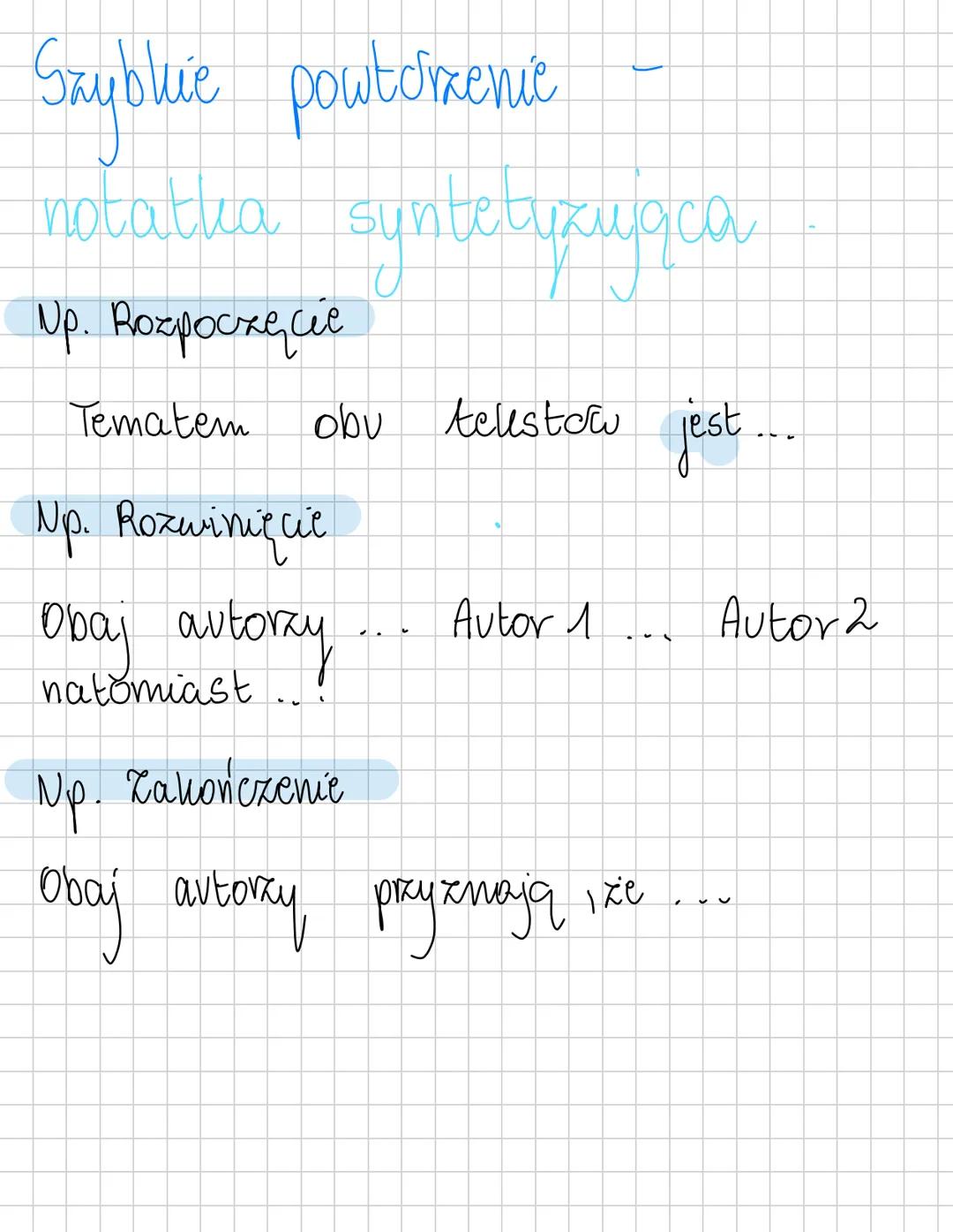 Jak napisać krótką notatkę syntetyzującą?