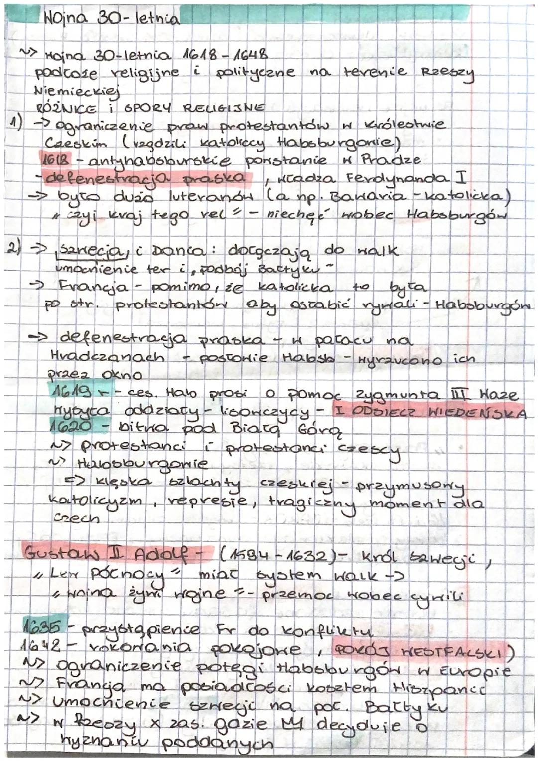 Noina 30-letnia
~> Hojna 30-letnia 1618-1648
podcose religijne i polityczne na terenie Rzeszy
Niemieckiej
RÓŻNICE I OPORY RELIGIJNE
1) -> og