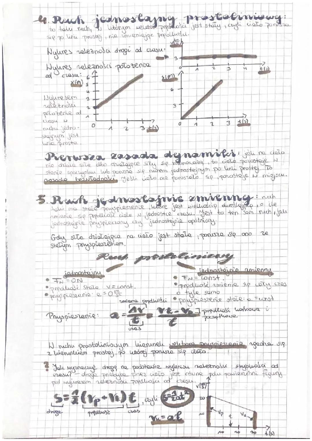 Ruch jednostajny i ruch jednostajnie prostoliniowy - podstawy