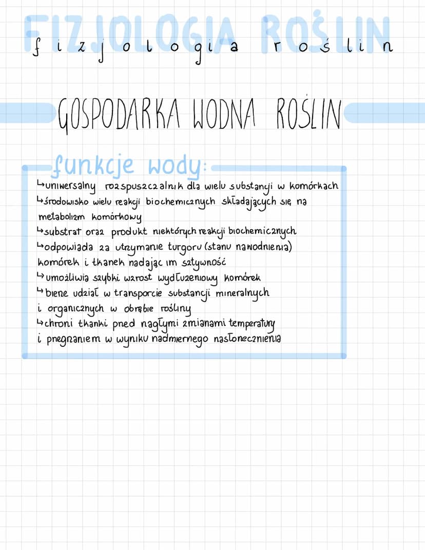transport wody w roślinie:
ETAPI-pobieranie wody ETAPTI-
2 roztworu glebowego i jej
poziomy transport w popnek.
tkanek konenia
Woda wnika do