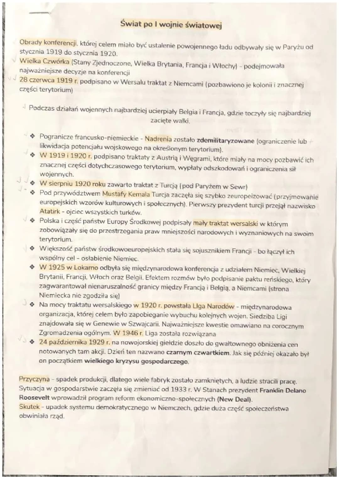 Świat po I wojnie światowej 