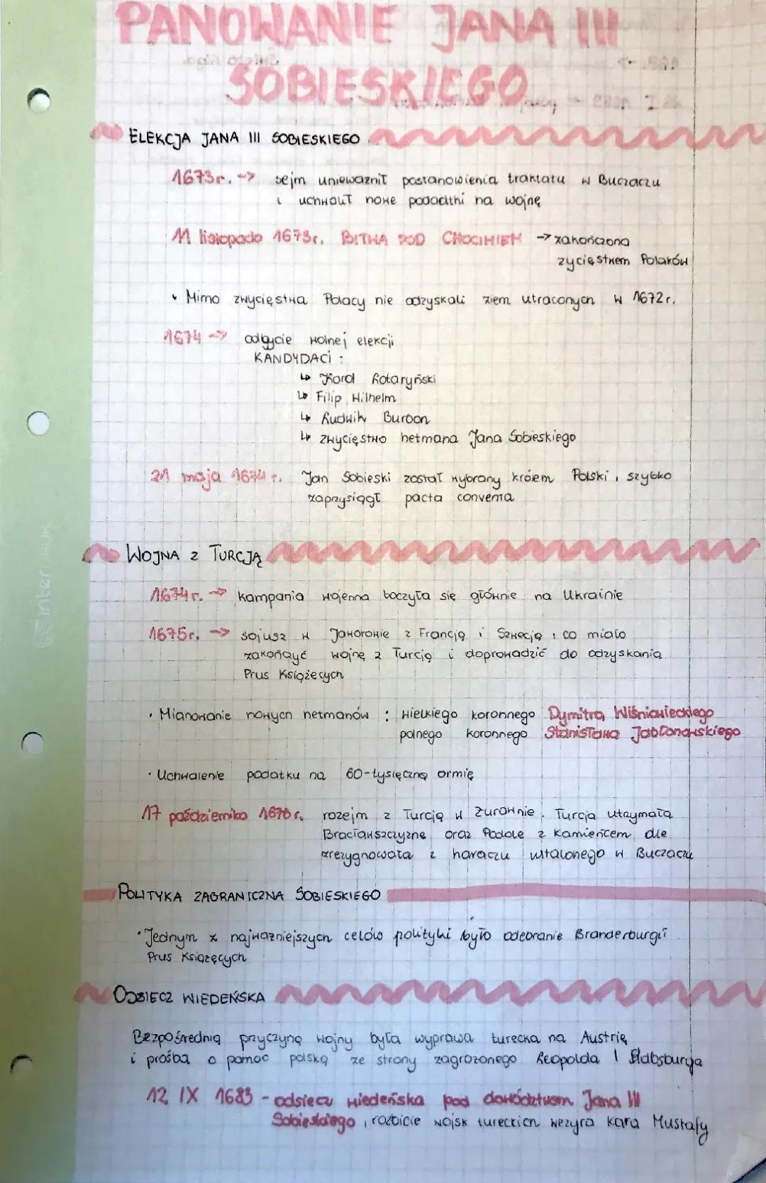 Elekcja Jana III Sobieskiego w 1674 roku i bitwa pod Chocimiem