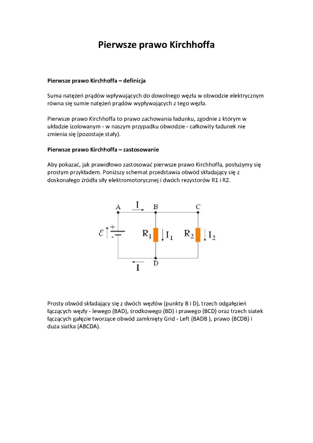 Pierwsze Prawo Kirchhoffa Definicja i Wzór: 1, 2, 3 Prawo Kirchhoffa