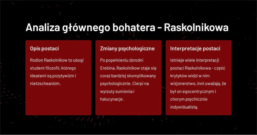 in
Fiodor Dostojewski -
„Zbrodnia i kara"
Fiodor Dostojewski, 19th-century Russian author, wrote the novel
"Crime and Punishment", a masterp