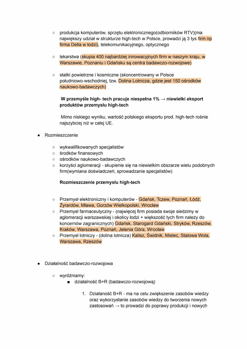 Geografia - przemysł w Polsce
Przemysł przed 1989 :
O Powstanie Górnośląskiego Okręgu Przemysłowego (Złoża surowców
mineralnych) i Centralne