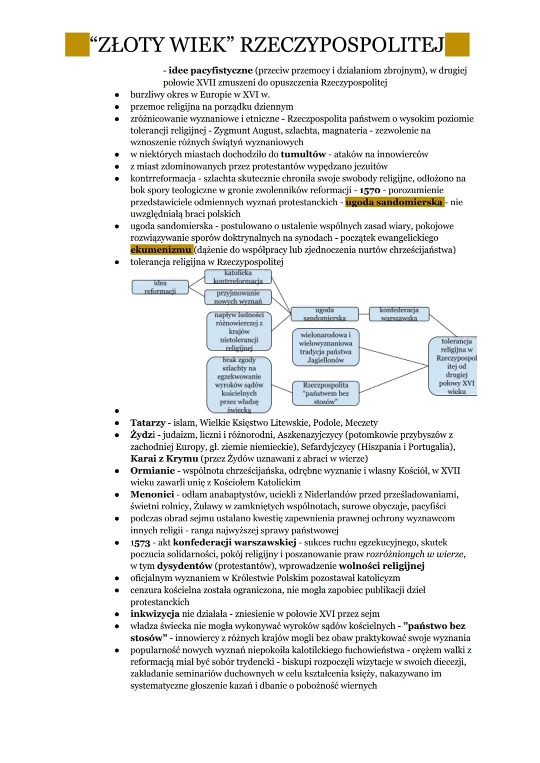 "ZŁOTY WIEK" RZECZYPOSPOLITEJ
1. PANOWANIE OSTATNICH JAGIELLONÓW
•
•
.
•
•
.
•
•
⋅
•
•
•
•
XV w - Jagiellonowie jedną z bardziej wpływowych 