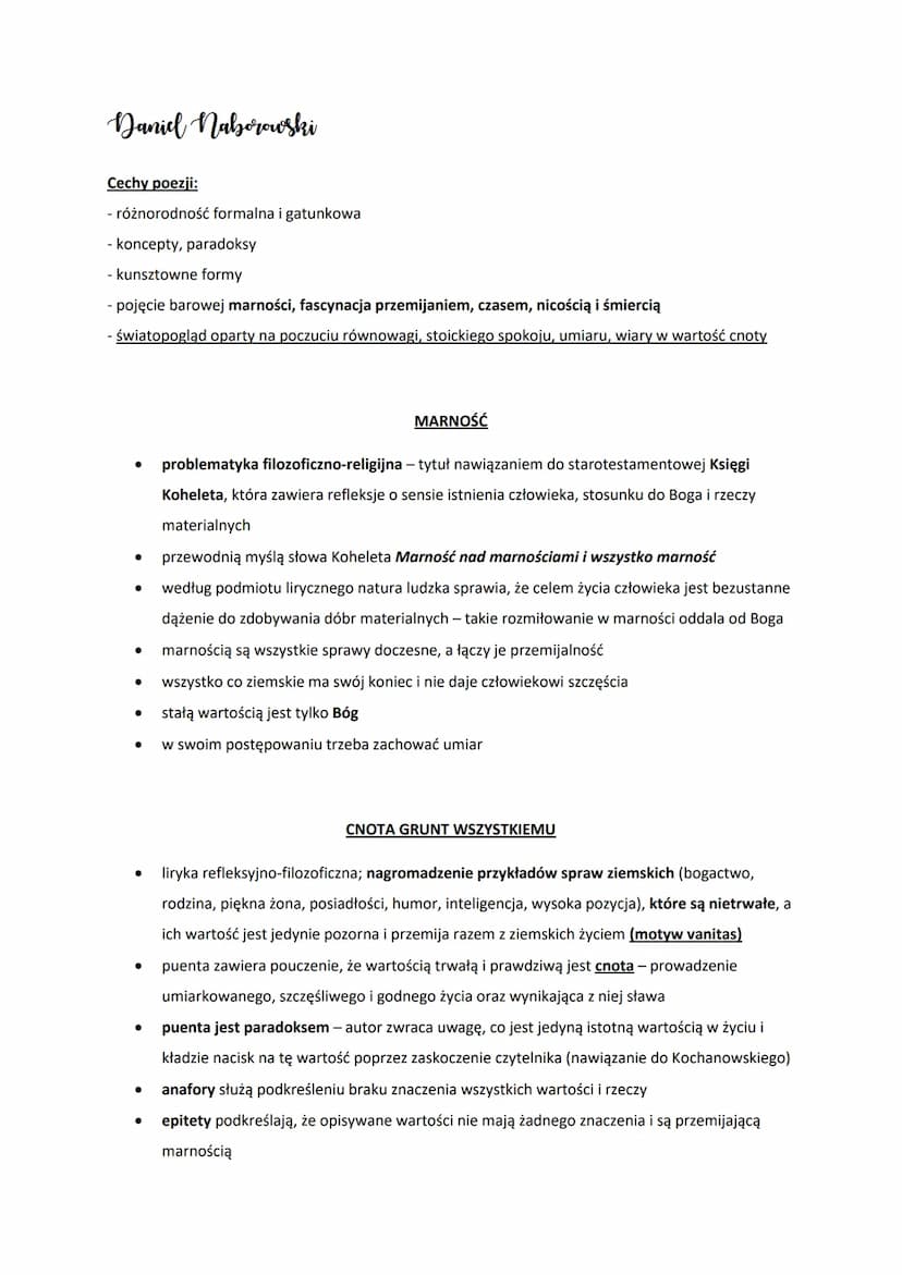 Nurt dworski
●
●
MARINIZM - kierunek poetyczny, według którego utwór miał zaskakiwać niezwykłością formy i
olśniewać czytelnika swym pięknem