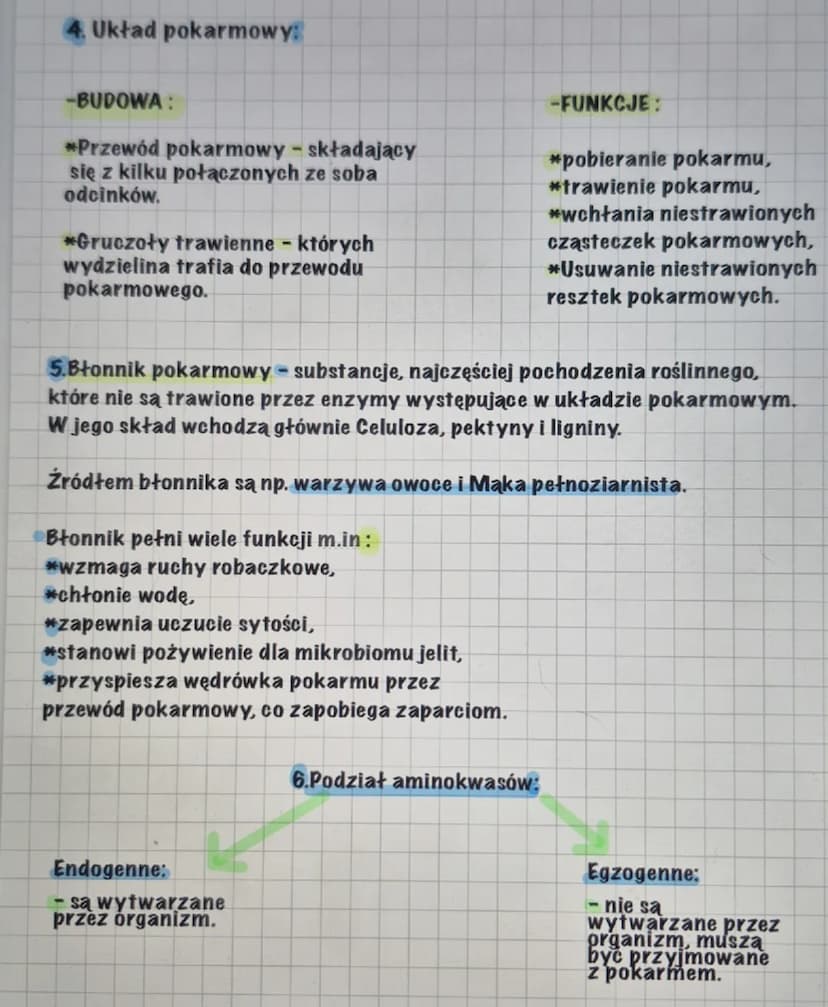 Układ pokarmowy
1.Na co dzieli się układ pokarmowy?
-gruczoly Sinowe
*Jama ustne i gardło, przewód pokarmowy,
gruczoły przewodu pokarmowego.
