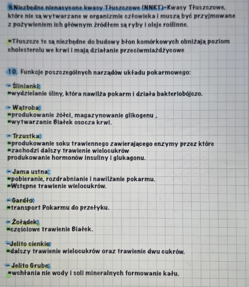 Układ pokarmowy
1.Na co dzieli się układ pokarmowy?
-gruczoly Sinowe
*Jama ustne i gardło, przewód pokarmowy,
gruczoły przewodu pokarmowego.