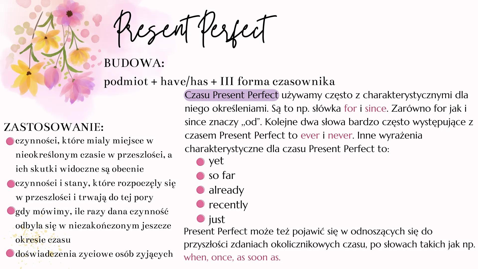 Jezyk Angielski
CZASY TERAŹNIEJSZE Present
simple Present simple
BUDOWA:
podmiot + czasownik w formie podstawowej + s
Czasu present simple u