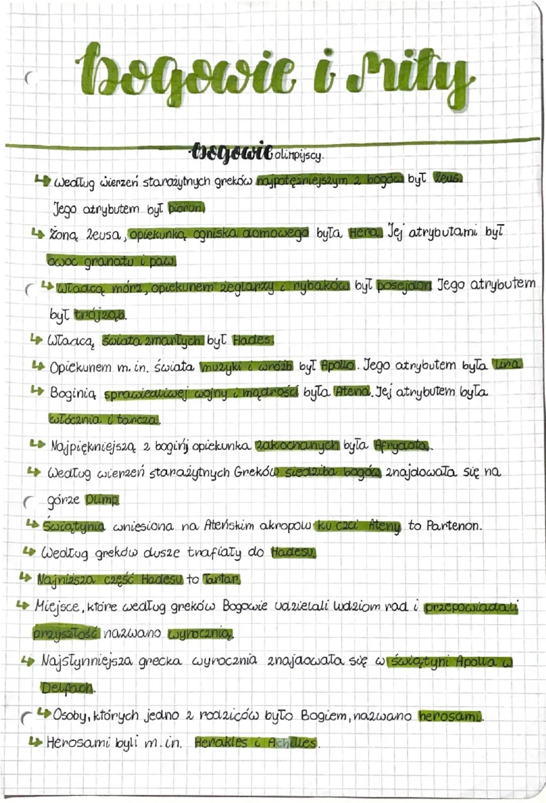 bogowie i mity
trεgowie olimpijscy.
Według wierzeń starożytnych greków najpotężniejszym 2 bogów był leus
Jego atrybutem był piorun
↳ Zona Ze