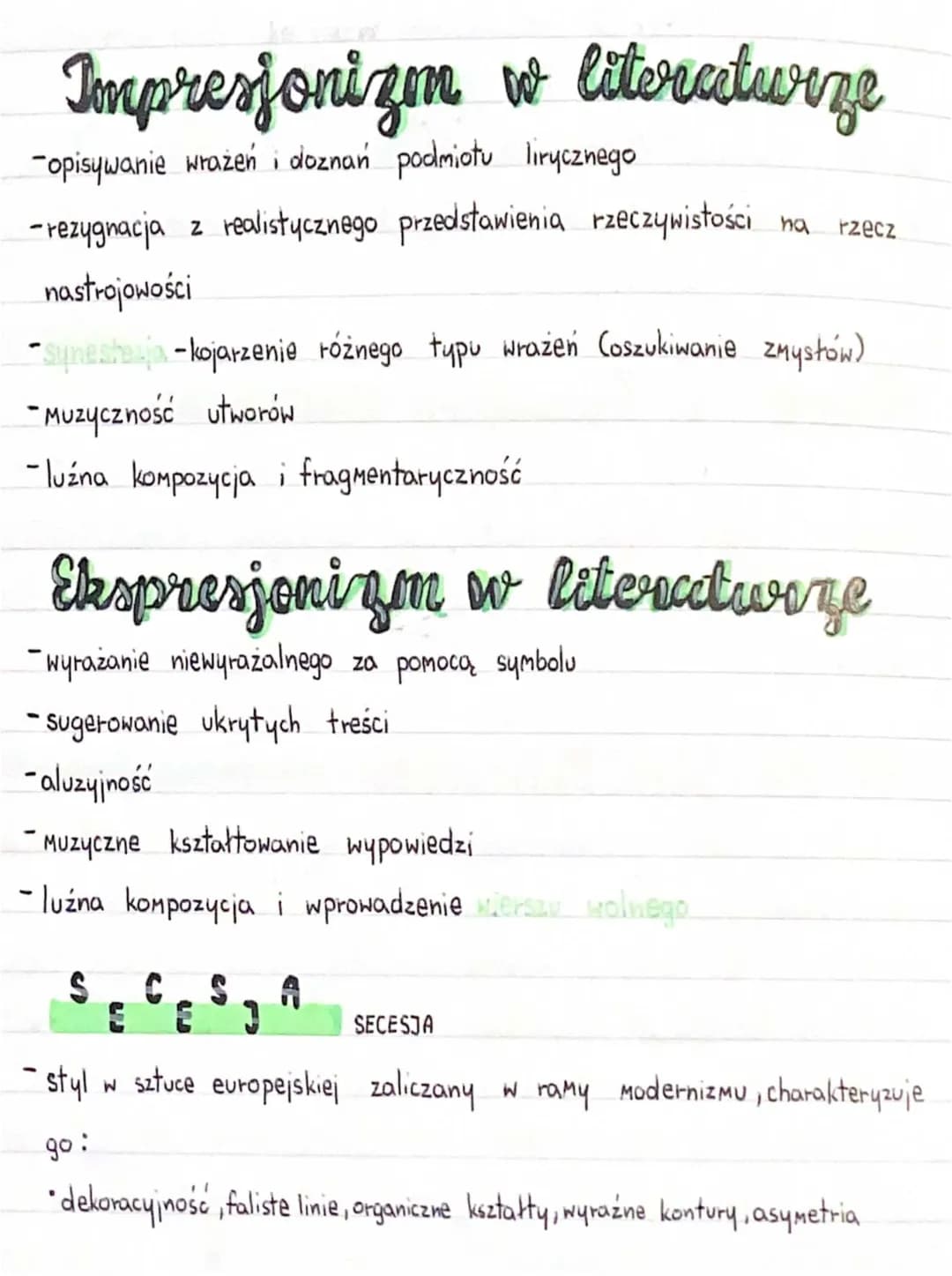 Impresjonizm, Ekspresjonizm i Secesja - Przykłady i Cechy w Literaturze i Sztuce