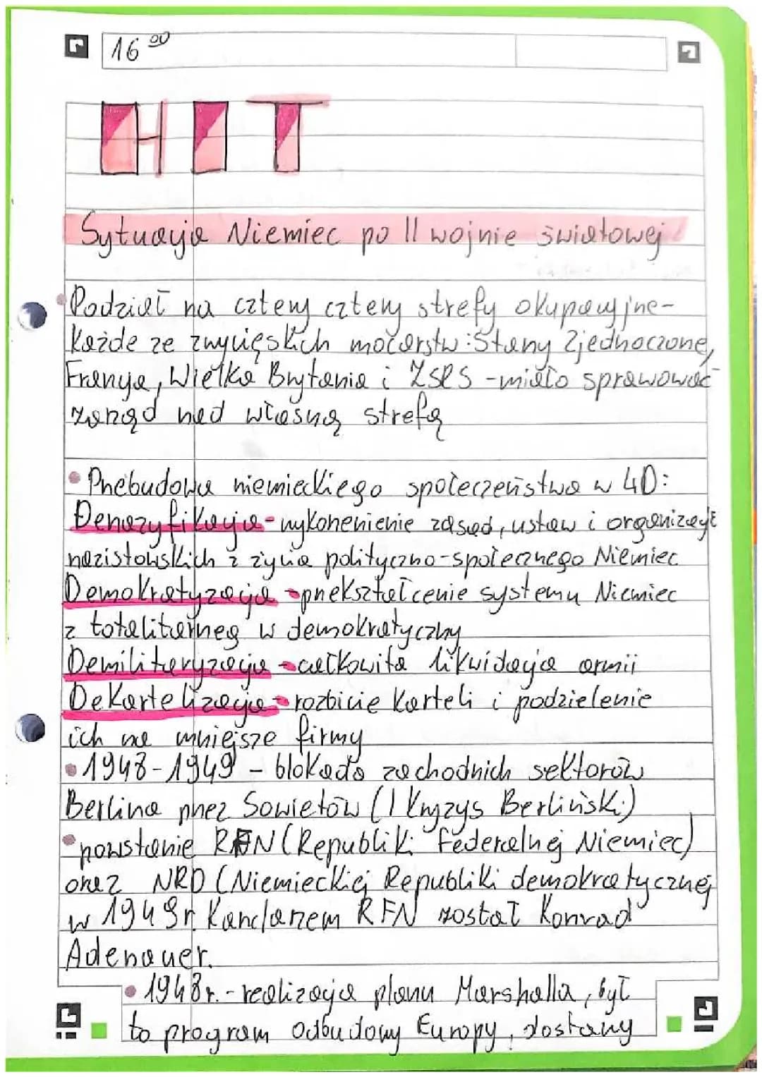 Jak wyglądała sytuacja Niemiec po II wojnie światowej i podział na strefy okupacyjne?