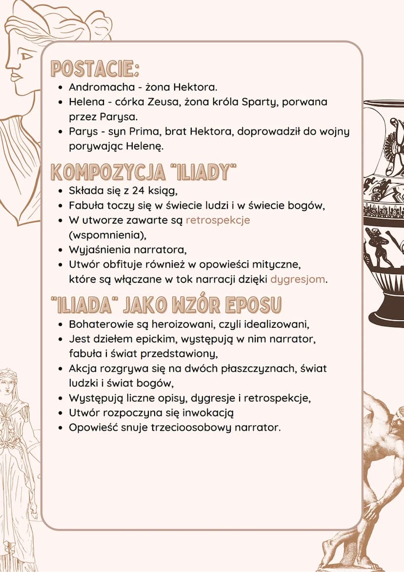 ILIADA HOMER
DGPG
GENEZA UTWORU
Homer przedstawił w "Iliadzie" krótki fragment wojny
trojańskiej, którą zapoczątkował konflikt o kobietę. Pa