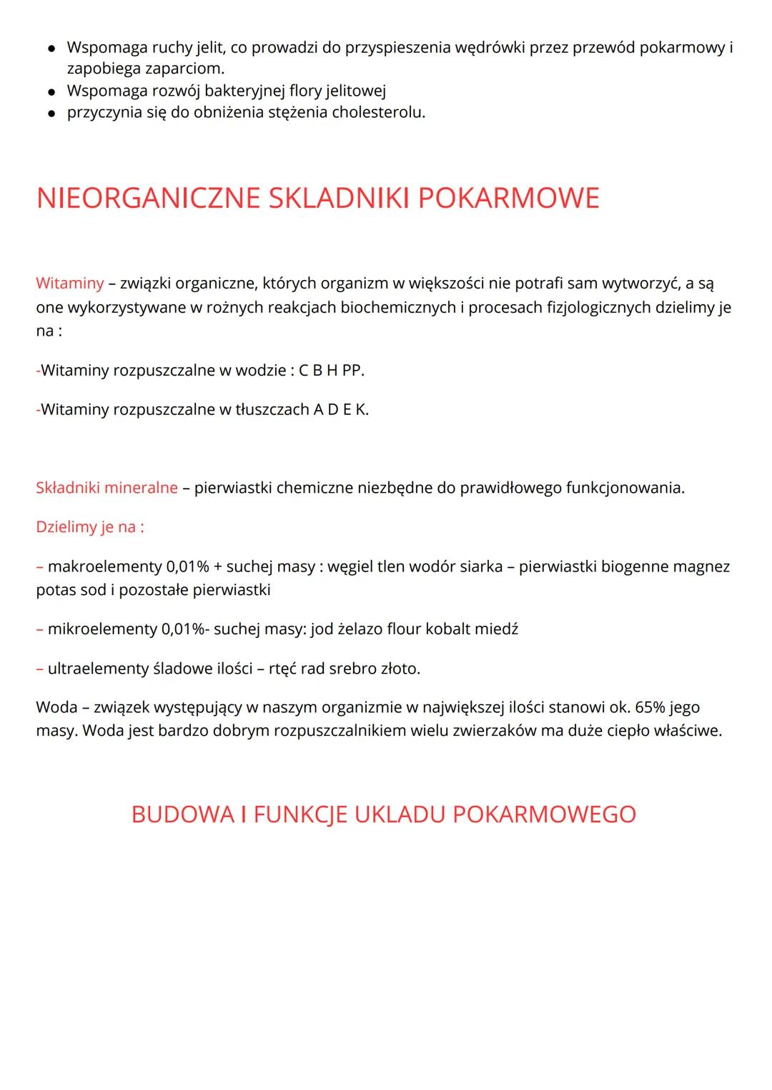 --- OCR Start ---
ORGANICZNE SKLADNIKI POKARMOWE
• Cukry (węglowodany) - ich podstawowa funkcja jest dostarczanie organizmowi energii,
dziel