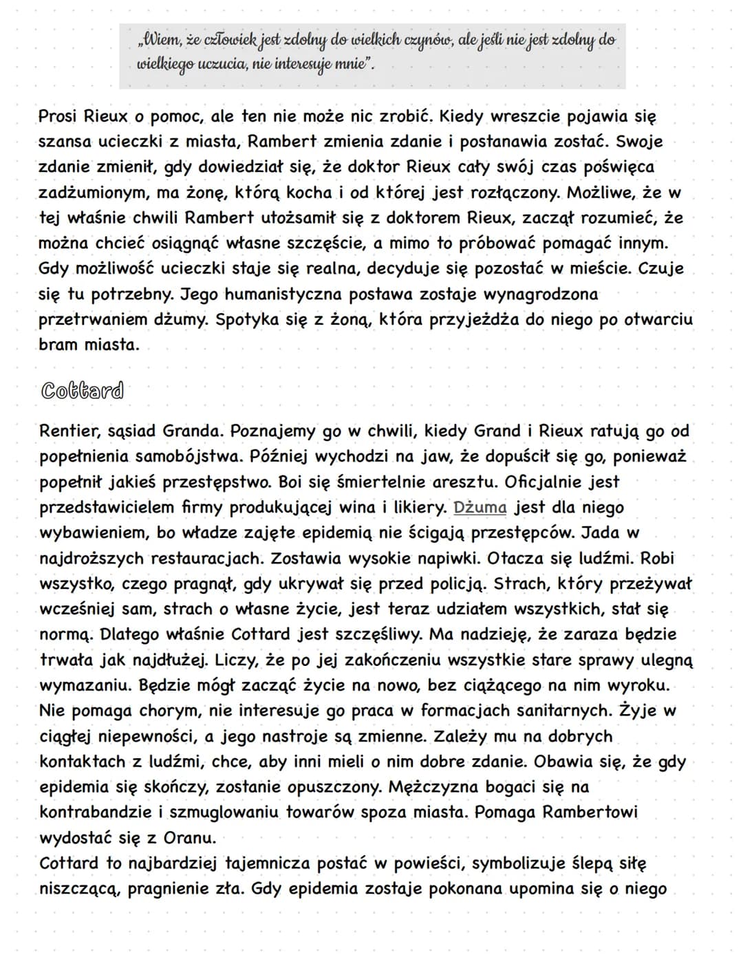 gatunek
●
powieść
nawiązuje do filozofii egzystencjalizmu
wykorzystuje model powieści parabolicznej
DZUMA
geneza
utwór stanowi niejako reakc
