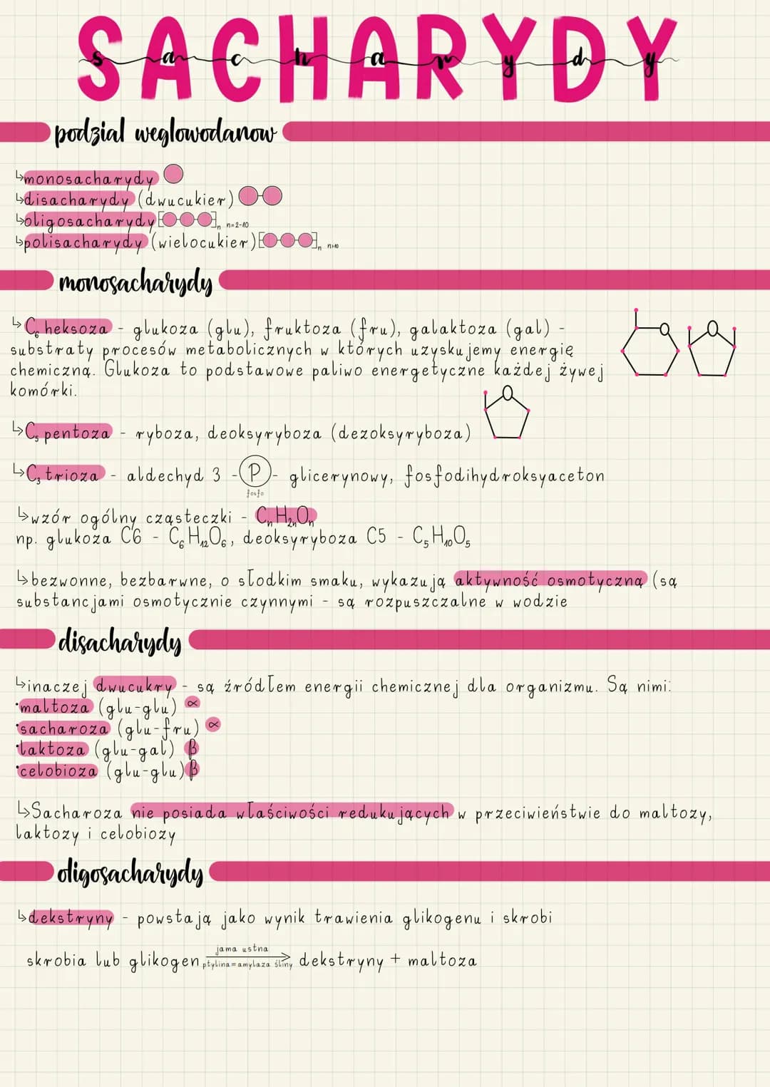 SACHARYDY
• podzial weglowodanow
↳monosacharydy!
↳disacharydy (dwucukier)
boligosacharydy -
polisacharydy (wielocukier)E
monosacharydy
دا
> 