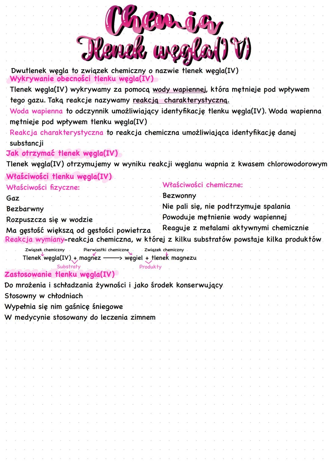 Chania
Henek wegla () V)
Dwutlenek węgla to związek chemiczny o nazwie tlenek węgla(IV)
Wykrywanie obecności tlenku węgla(IV)
Tlenek węgla(I