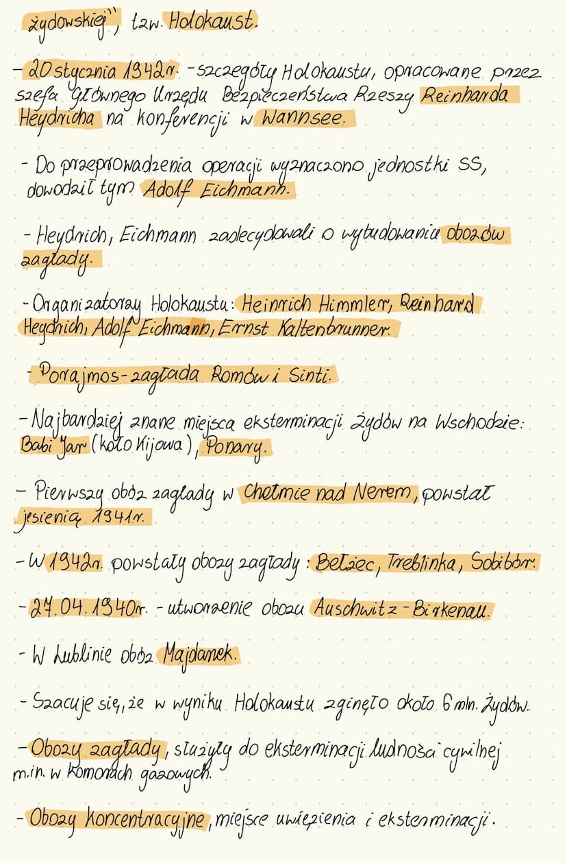 Holokaust
1. Podstawy antysemityzmu w Niemczech:
- Hitler obarcagt żydow winą za:
* kleske Niemiec podczas I wojny światowej,
rewolucję bols