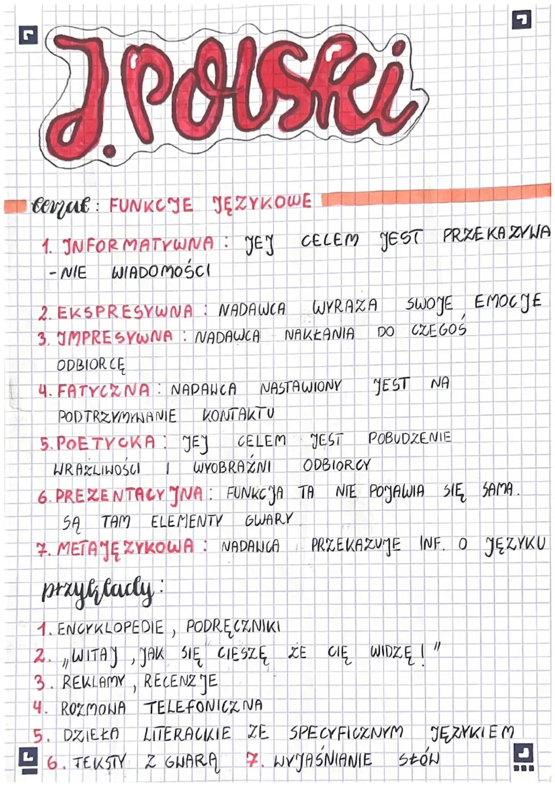 Kluczowe funkcje językowe tekstów literackich