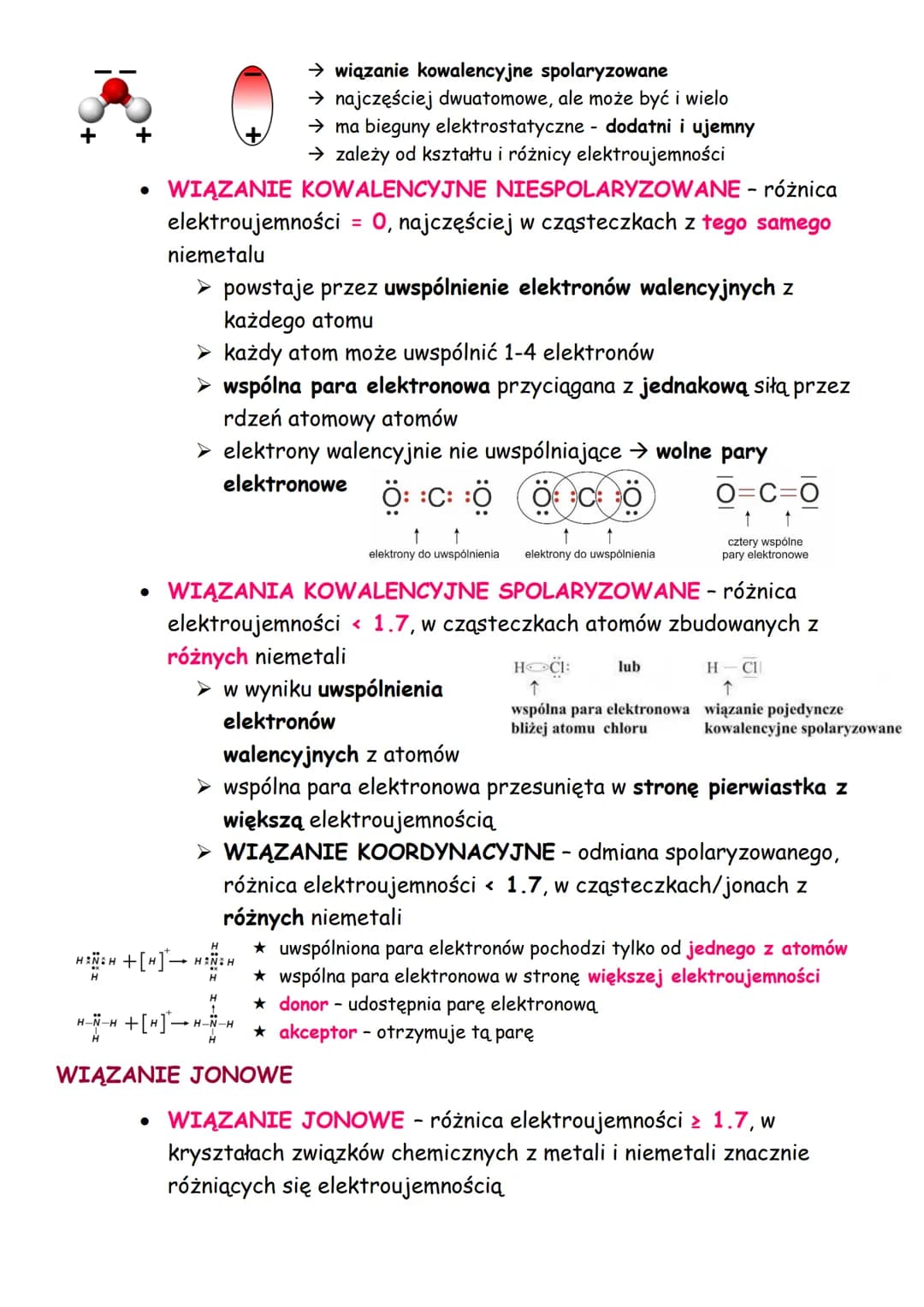 wiązania kowalencyjne, jonowe
WIĄZANIA CHEMICZNE, ELEKTROUJEMNOŚĆ
●
ELEKTROUJEMNOŚĆ - zdolność atomu pierwiastka do przyciągania
elektronów 