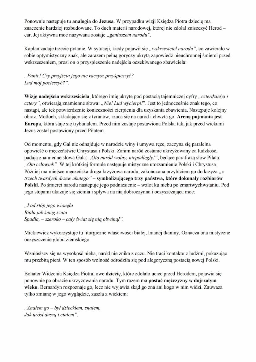 ,,Tyran ustal- Herod! - Panie, cała Polska mloda wydana w ręce
Heroda" - interpretacja Widzenia Księdza Piotra
Widzenie Księdza Piotra jest 