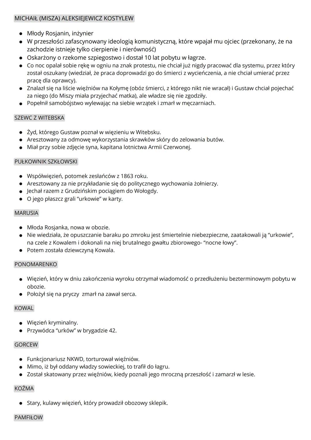 GUSTAW HERLING-GRUDZIŃSKI
“INNY ŚWIAT"

1) ZNAZCENIE UTWORU

• Dokument świadka sowieckiego totalitaryzmu.

• Książka pokazuje realia sowiec