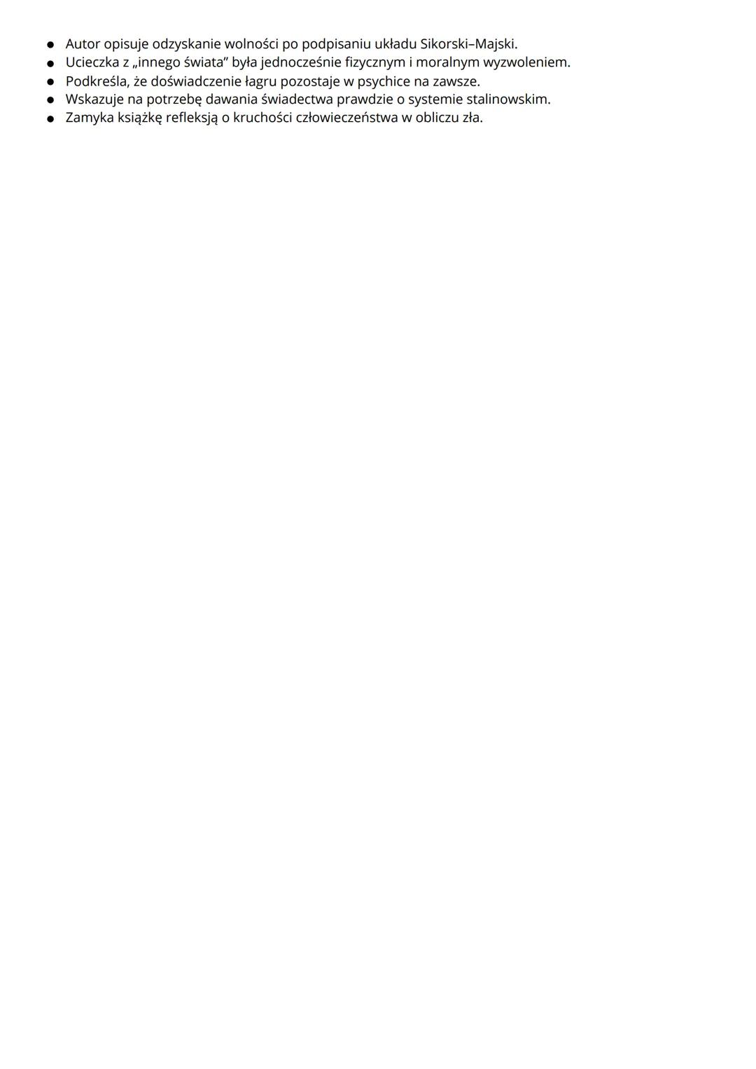 GUSTAW HERLING-GRUDZIŃSKI
“INNY ŚWIAT"

1) ZNAZCENIE UTWORU

• Dokument świadka sowieckiego totalitaryzmu.

• Książka pokazuje realia sowiec