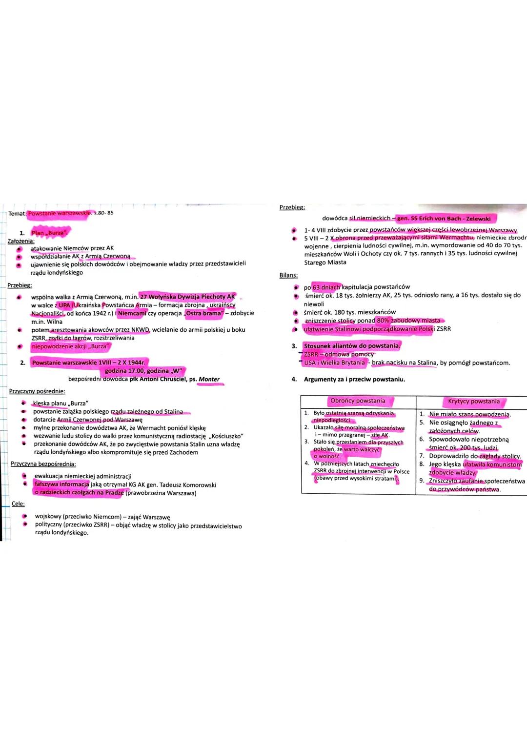 Temat: Powstanie warszawskies.80-85

1. Plan Burza

Przebieg:

Założenia:
- atakowanie Niemców przez AK
- współdziałanie AK z Armią Czerwoną