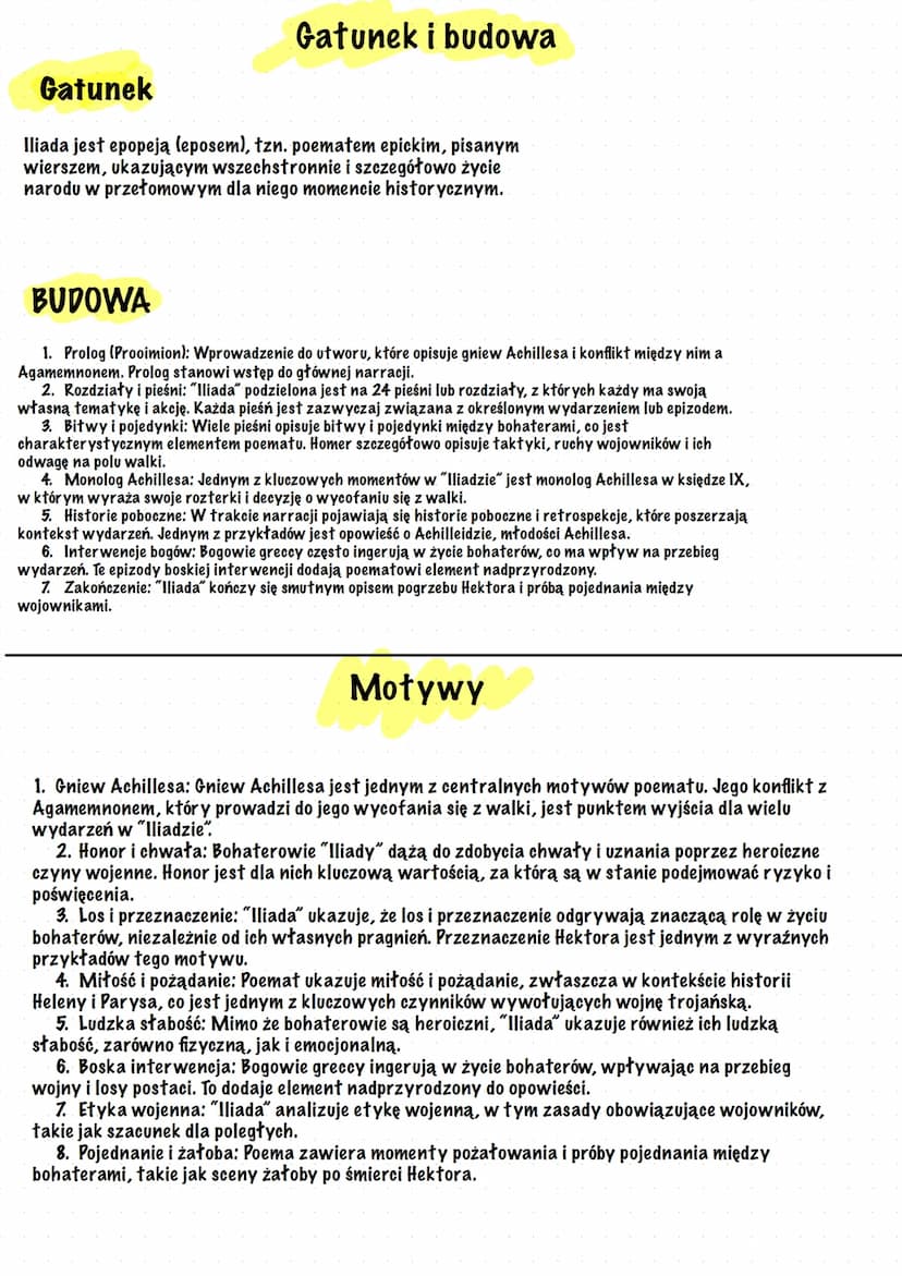 ILIADA HOMERA
TEMATYKA
Wątek 10-letniej wojny Trojańskiej miedzy Grecją a Troją
GŁÓWNI BOHATERZY
Strona grecka
Strona trojańska
1. Achilles: