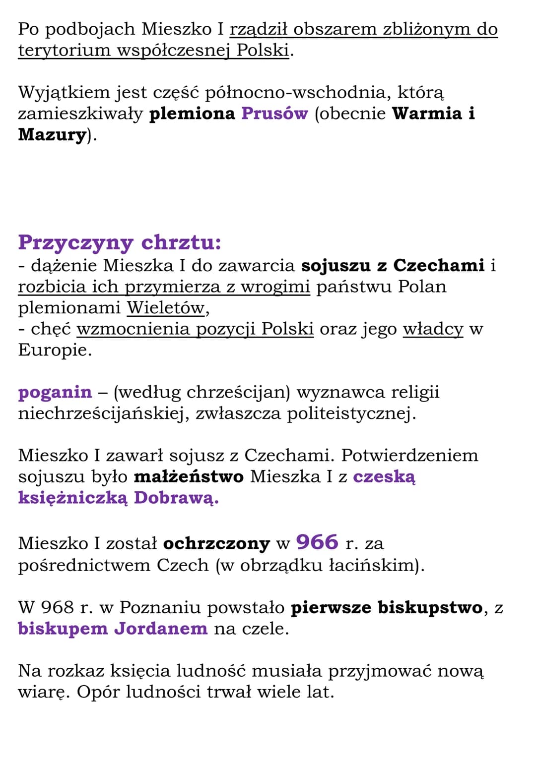 Mieszko I i początki
Polski
Od państwa Polan do Polski
Plemieniem Polan rządzili książęta z dynastii Piastów.
Najpierw Piastowie rządzili w 