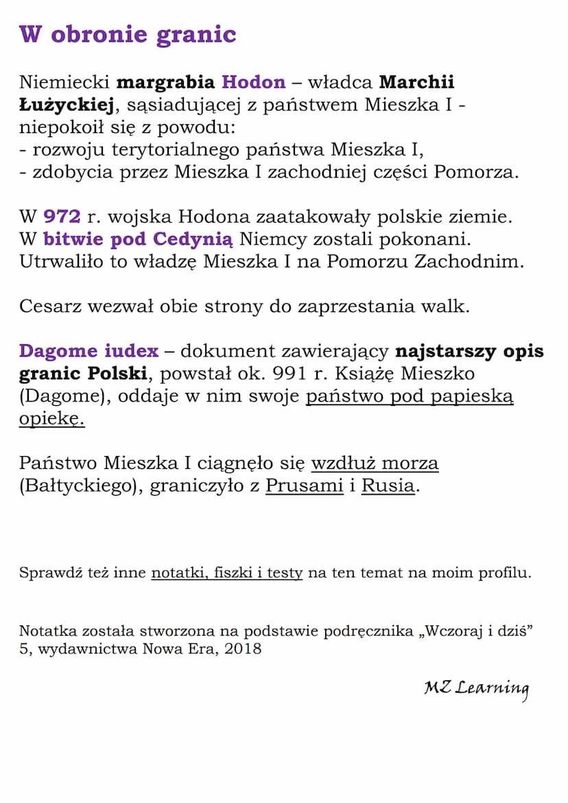 Mieszko I i początki
Polski
Od państwa Polan do Polski
Plemieniem Polan rządzili książęta z dynastii Piastów.
Najpierw Piastowie rządzili w 