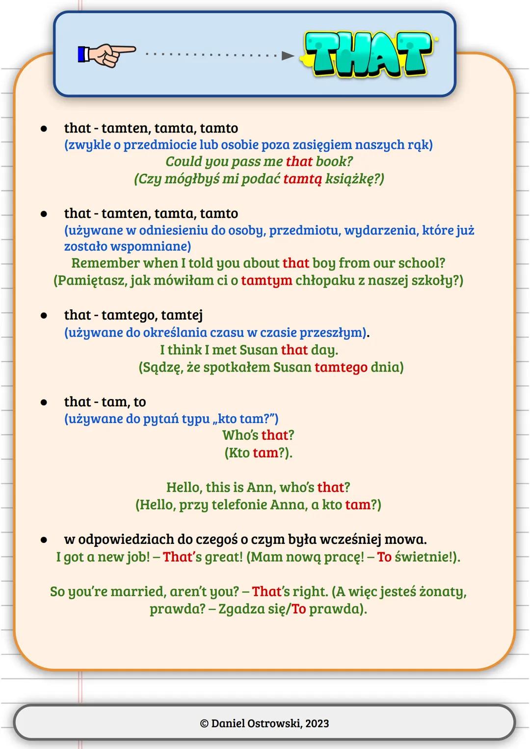 THAT
THIS
THESE THOSE
Liczba
pojedyncza
Liczba
mnoga
Liczba mnoga:
Blisko
(here - tutaj)
this
wymowa: /ÕIS/
znaczenie: (to, ta, ten)
Liczba 