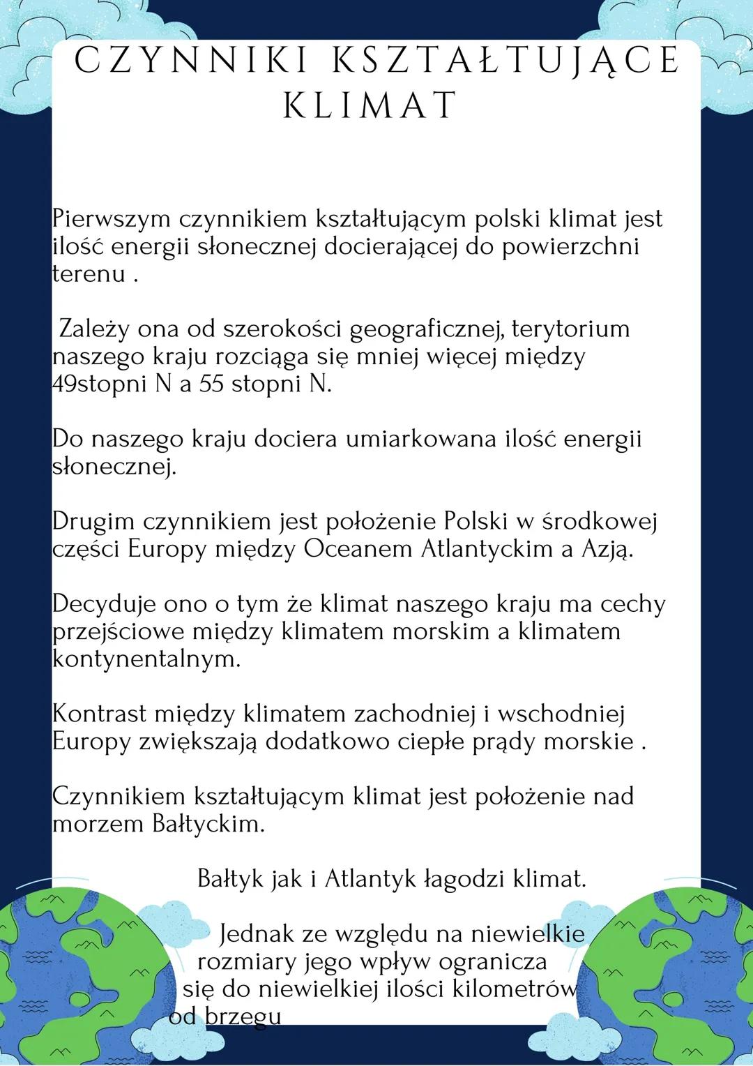 Czynniki kształtujące klimat 