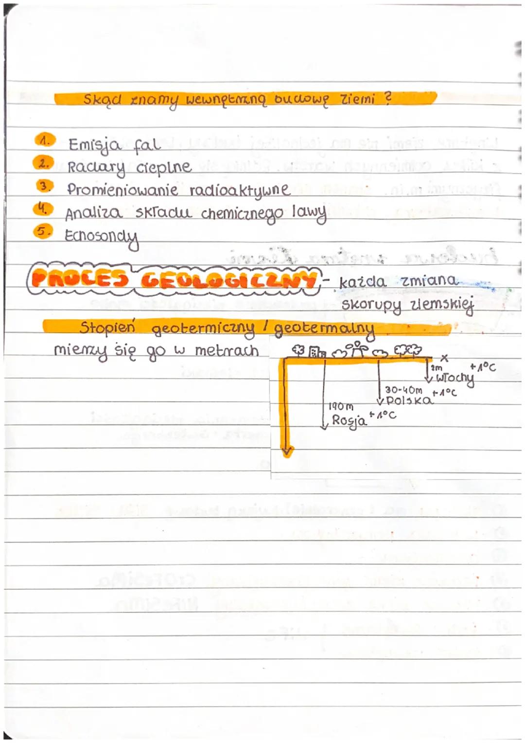 Budowa wnętma Ziemi
Wnętrze ziemi nie ma jednolitej budowy, Lecz składa się
Z kilku odmiennych warstw. Różnią się one właściwościami
fizyczn