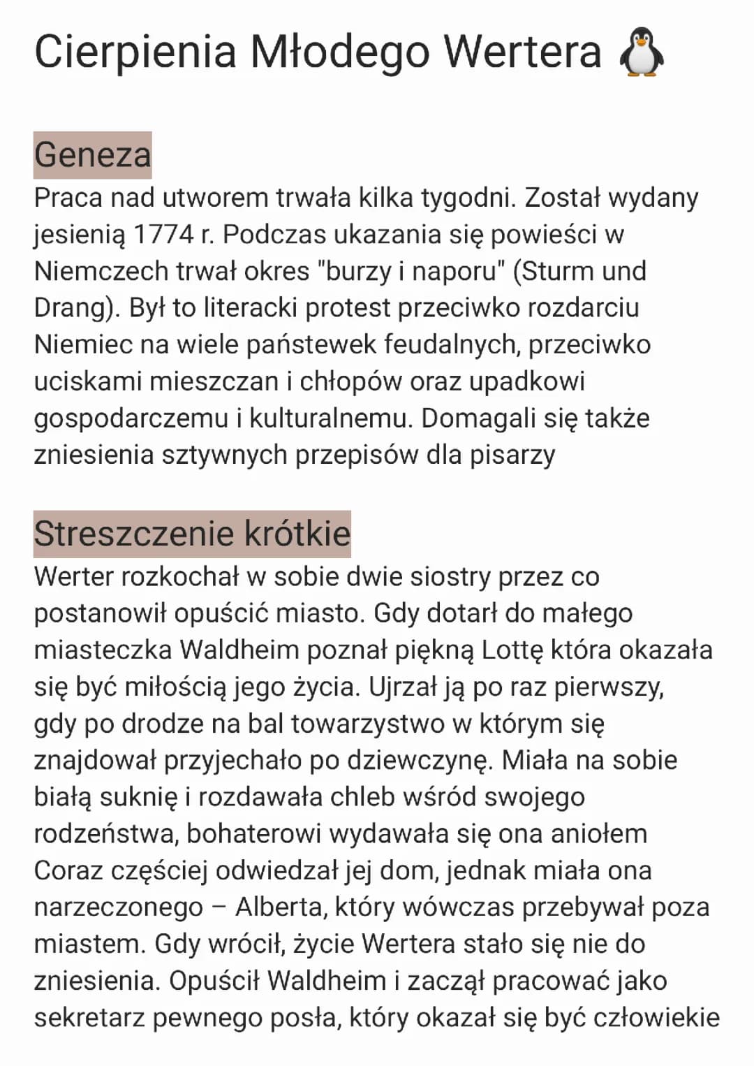 Cierpienia Młodego Wertera: streszczenie, czas i miejsce akcji, gatunek, cechy miłości romantycznej