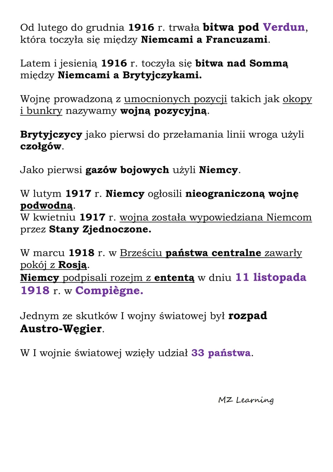 I Wojna Światowa
Państwa, które zawarły trójprzymierze to Austro-
Węgry, Niemcy i Włochy.
Państwa, które zawarły trójporozumienie to Wielka
