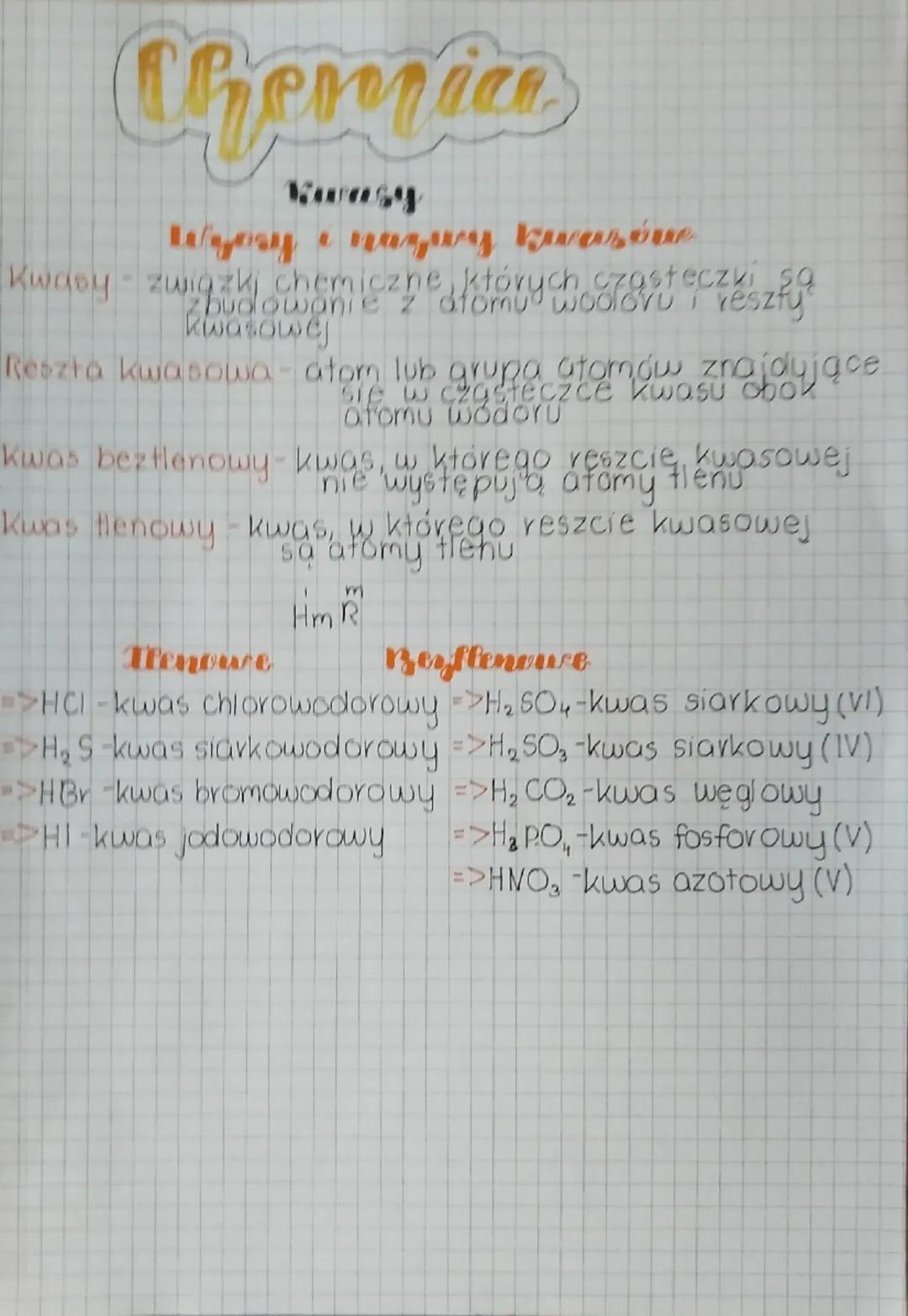 Wzory i nazwy kwasów 