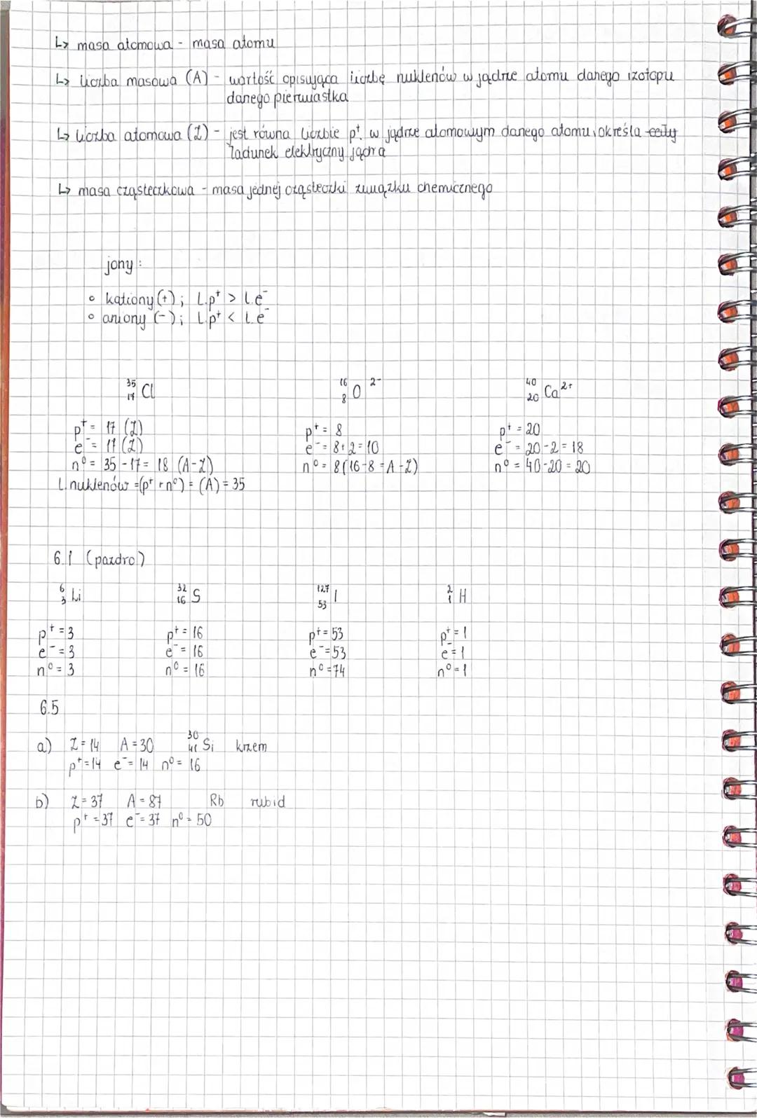 Like
7
Budowa atomu
L proton- cząstka naładowana dodatnio o masie tu
L> neutron- cxastka obojętna elektrycznie o masie tu
H
L> elektron cząs