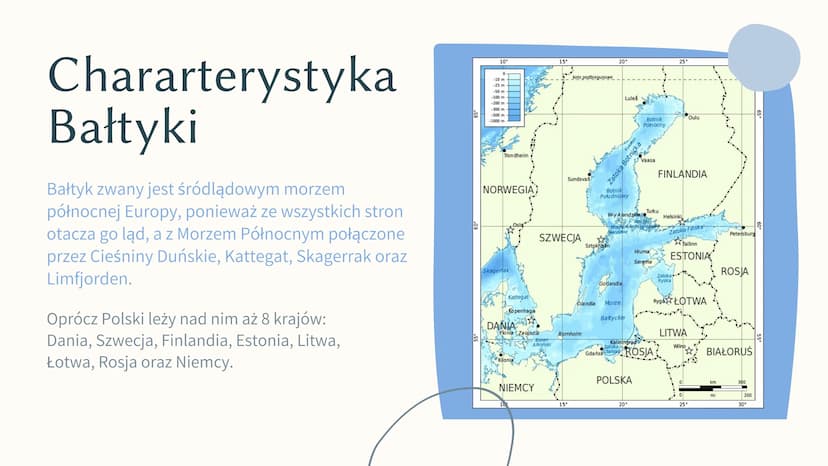 MORZE BATYCKIE
POLINA BUKSHYNA 7-A Chararterystyka
Bałtyki
Bałtyk zwany jest śródlądowym morzem
północnej Europy, ponieważ ze wszystkich str